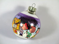 1991 Peanuts Glass Ball Christmas Ornament - Sharing Good Cheer - snoopn4pnuts.com