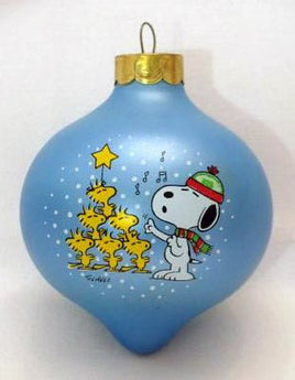 1985 Snoopy Teardrop - Shape Glass Christmas Ornament - snoopn4pnuts.com