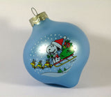 1988 Peanuts Teardrop-Shape Glass Christmas Ornament - Happiness