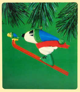 1984 Snoopy Long Jump Skier Christmas Ornament