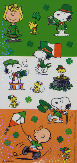 Peanuts Gang Holographic St. Patrick's Day Stickers