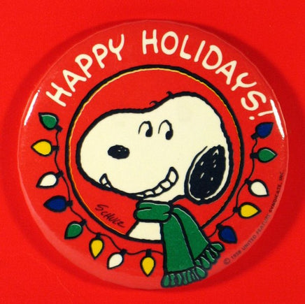 Snoopy Happy Holidays Pinback Button