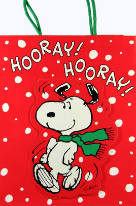 Snoopy Holiday Gift Bag And Greeting Card Combo