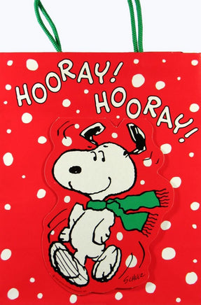 Snoopy Holiday Gift Bag And Greeting Card Combo