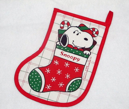 Snoopy Vintage Christmas Stocking - Shaped Hot Pad - snoopn4pnuts.com