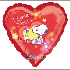 Snoopy Heart-Shaped Balloon - "I Love You!"