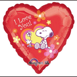 Snoopy Heart-Shaped Balloon - "I LOVE YOU!"