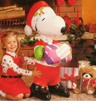 Vintage Snoopy Santa Christmas Inflatable - Rare!