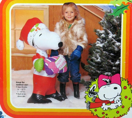 Vintage Snoopy Santa Christmas Inflatable - Rare!