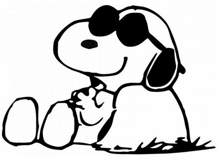 Snoopy Joe Cool Die-Cut Vinyl Decal - Black