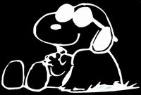 Snoopy Joe Cool Die-Cut Vinyl Decal - White