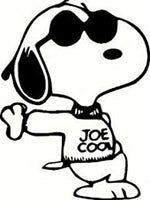 Snoopy Joe Cool Die-Cut Vinyl Decal - Black