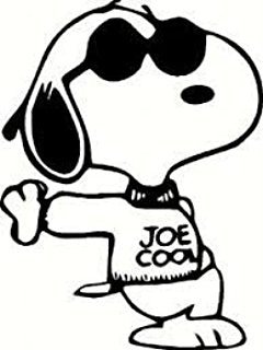 Snoopy Joe Cool Die - Cut Vinyl Decal - Black - snoopn4pnuts.com