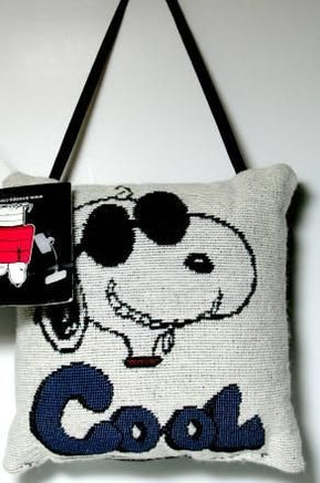Snoopy Joe Cool "Needlepoint" Tapestry Pillow Ornament Or Wall Decor