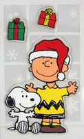3-Piece Peanuts Christmas Jelz Window Clings - Charlie Brown and Snoopy