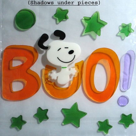Snoopy Large 17-Piece Halloween Jelz Window Clings - Boo!