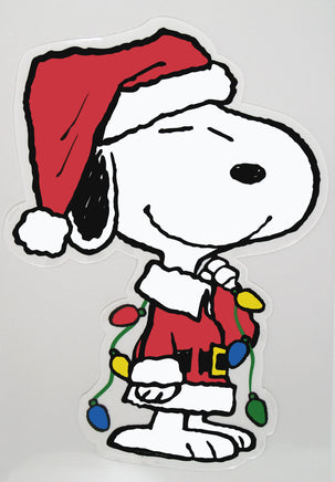 Snoopy Christmas Jelz Window Cling - Christmas Lights