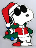 Snoopy Joe Cool Christmas Jelz Window Cling - Cool Santa