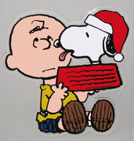 Charlie Brown Christmas Jelz Window Cling - Dog Bowl Snoopy