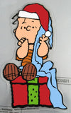 Linus Christmas Jelz Window Cling - Sitting On Gift