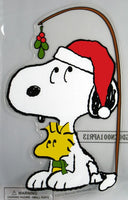 Snoopy Christmas Jelz Window Cling - Mistletoe