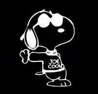 Snoopy Joe Cool Die-Cut Vinyl Decal - White