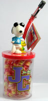 Snoopy Joe Cool and Woodstock Drinking Glass with Capped Straw
