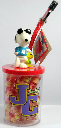 Snoopy Joe Cool And Woodstock Drinking Glass With Capped Straw