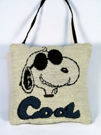 Snoopy Joe Cool "Needlepoint" Tapestry Pillow Ornament Or Wall Decor