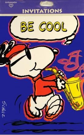 Snoopy Joe Cool Sax Player Party Invitations