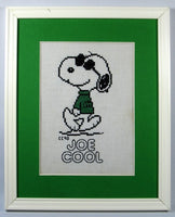 Snoopy Joe Cool Framed Needlepoint Picture