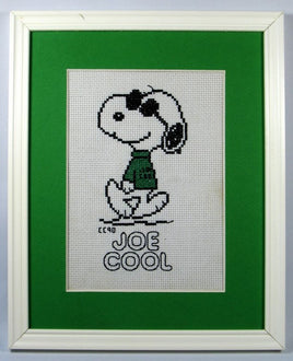 Snoopy Joe Cool Framed Counted Cross Stitch Picture (Completed And Framed - Near Mint)