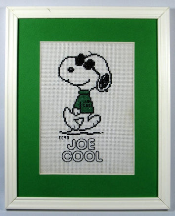 Snoopy Joe Cool Framed Counted Cross Stitch Picture (Completed And Framed - Near Mint)