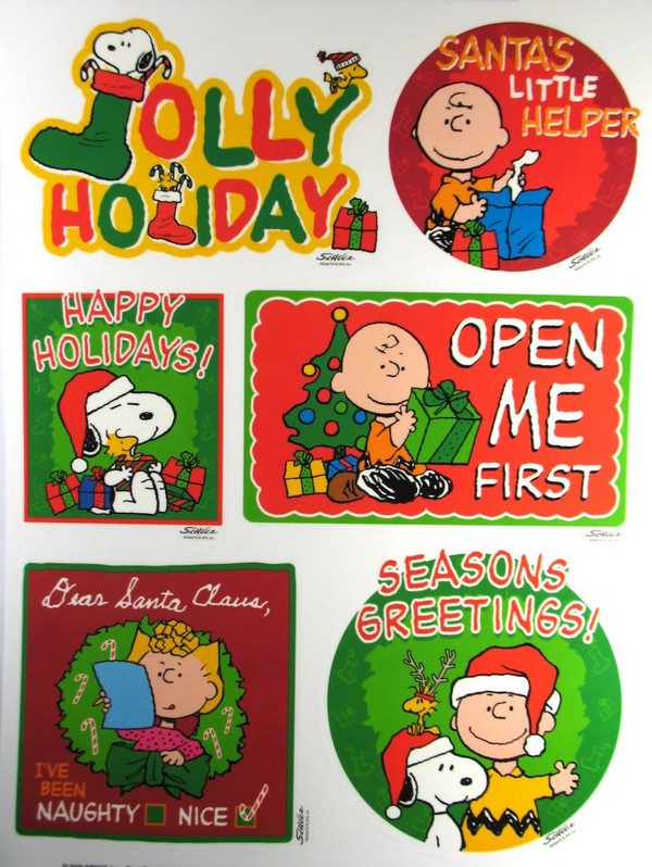 Peanuts Gang Christmas Reusable Vinyl Window Clings