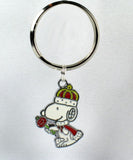 King Snoopy Silver Plated Key Chain