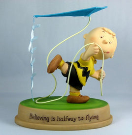 Hallmark Figurine:  Charlie Brown Flies Kite Figurine (Like New In Box/Previously Displayed)
