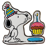 Knott's 2-Piece Enamel Pin With Movement (Spring-Loaded) - Snoopy's Birthday Cupcake