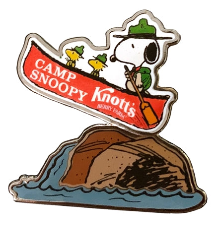 Knott's 2-Piece Enamel Pin With Movement (Spring-Loaded) - Snoopy's Canoe