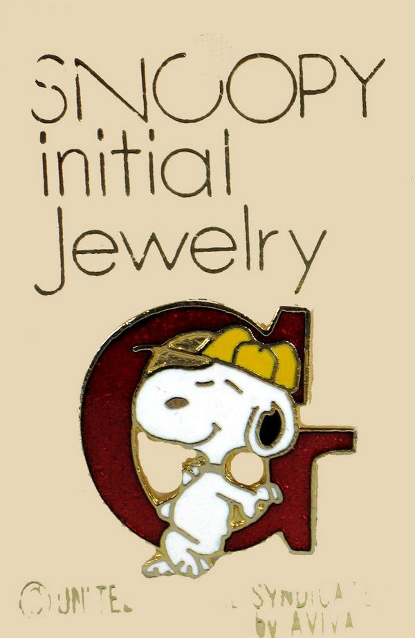 Snoopy Alphabet Cloisonne Pin - Red "G"