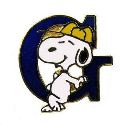 Snoopy Alphabet Cloisonne Pin - Blue "G" - On Sale!