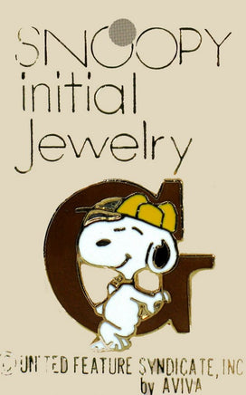 Snoopy Alphabet Cloisonne Pin - Gold "G"