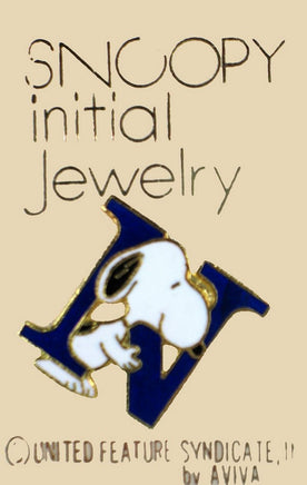 Snoopy Alphabet Cloisonne Pin - Blue "N"
