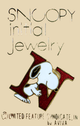 Snoopy Alphabet Cloisonne Pin - Red "N"