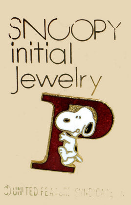 Snoopy Alphabet Cloisonne Pin - Red "P"
