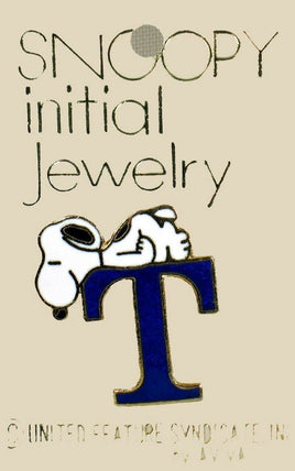 Snoopy Alphabet Cloisonne Pin - Blue "T" - snoopn4pnuts.com
