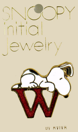 Snoopy Alphabet Cloisonne Pin - Red "W"