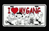 Peanuts Gang Metal License Plate - I Love My Gang