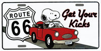 Snoopy Tin License Plate - Route 66