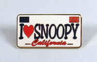 I Love Snoopy California License Plate Metal and Enamel Pin - 1950