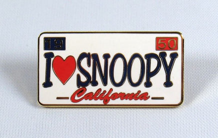 I Love Snoopy California License Plate Metal And Enamel Pin - 1950   On Sale!